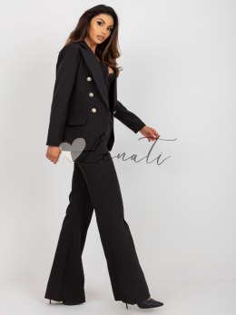 Czarny garnitur damski komplet elegancki ze spodniami