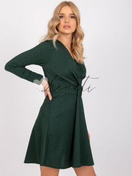 Sukienka-DHJ-SK-8818.37P-ciemny zielony ITALY MODA