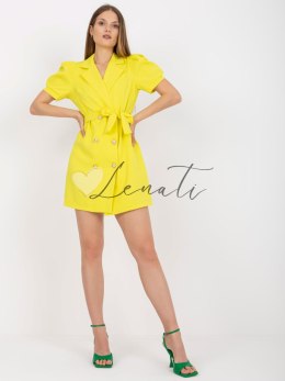 Sukienka-DHJ-SK-A6311.39-żółty ITALY MODA