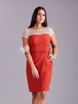 Sukienka-NU-SK-9011.95-ciemny pomarańczowy NUMERO