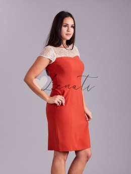 Sukienka-NU-SK-9011.95-ciemny pomarańczowy NUMERO