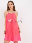 Sukienka-DHJ-SK-0010.35-fluo różowy ITALY MODA