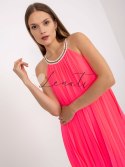 Sukienka-DHJ-SK-0010.35-fluo różowy ITALY MODA