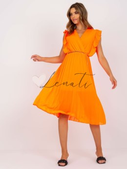 Sukienka-DHJ-SK-1155.85-fluo pomarańczowy ITALY MODA