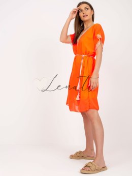 Sukienka-DHJ-SK-1508.12-fluo pomarańczowy ITALY MODA