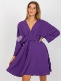 Sukienka-DHJ-SK-11981B.19-ciemny fioletowy ITALY MODA