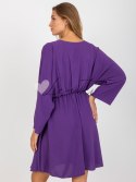 Sukienka-DHJ-SK-11981B.19-ciemny fioletowy ITALY MODA