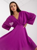 Sukienka-DHJ-SK-11981B.19-fioletowy ITALY MODA