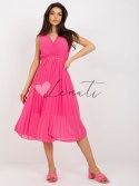 Sukienka-DHJ-SK-13168.21X-ciemny różowy ITALY MODA