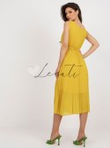 Sukienka-DHJ-SK-13168.21X-ciemny żółty ITALY MODA