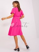 Sukienka-DHJ-SK-5648.07-ciemny różowy ITALY MODA