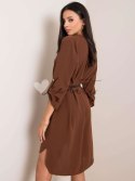 Sukienka-DHJ-SK-5766.18X-ciemny brązowy ITALY MODA