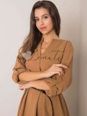 Sukienka-DHJ-SK-5766.18X-jasny brązowy ITALY MODA