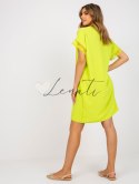Sukienka-DHJ-SK-0123.60P-limonkowy ITALY MODA