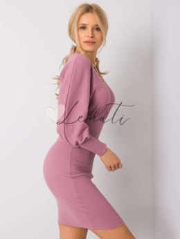 Sukienka-RV-SK-6079.65-ciemny różowy RUE PARIS