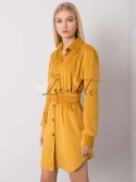 Sukienka-DHJ-SK-10333.12P-ciemny żółty ITALY MODA