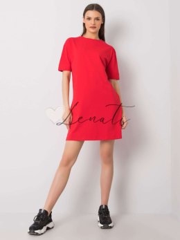 Sukienka-RV-SK-5950.08P-czerwony BASIC FEEL GOOD