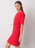 Sukienka-RV-SK-5950.08P-czerwony BASIC FEEL GOOD
