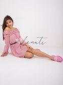 Sukienka-DHJ-SK-6831.36-jasny różowy ITALY MODA