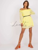 Sukienka-DHJ-SK-6831.36-jasny żółty ITALY MODA