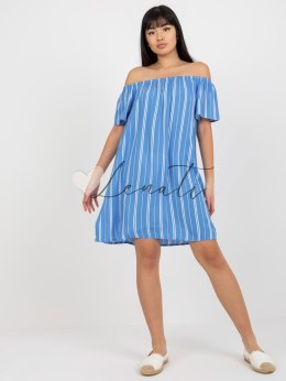 Sukienka-D73771R30145J-biało-niebieski Fresh Made