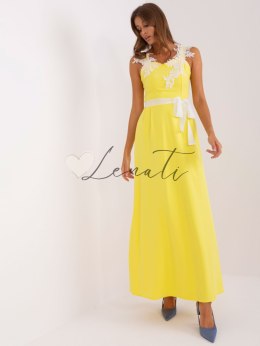 Sukienka-LK-SK-506640.05P-żółty LAKERTA