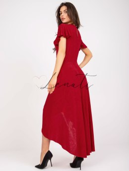 Sukienka-NU-SK-16931.05P-ciemny czerwony NUMERO