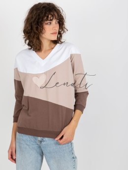 Bluza-RV-BL-8461.32P-biało-brązowy RELEVANCE