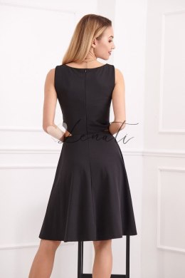 Sukienka rozkloszowana z szyfonem czarna