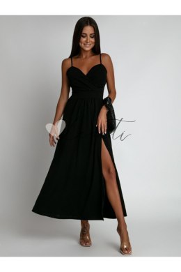 Maxi sukienka na ramiączkach czarna