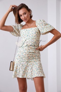 Mini sukienka z drapowaniem typu syrenka cytrynowa 110585