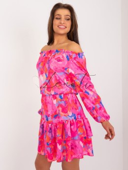 Sukienka-WN-SK-8282.32-ciemny różowy RUE PARIS