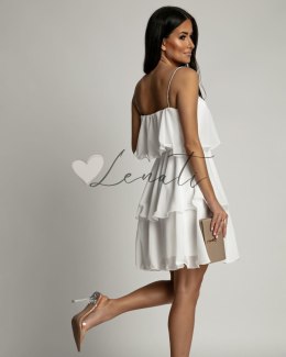 Letnia sukienka z falbanami biała