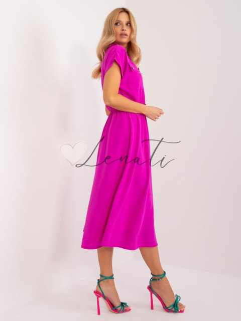 Sukienka-DHJ-SK-19002.31-fioletowy ITALY MODA
