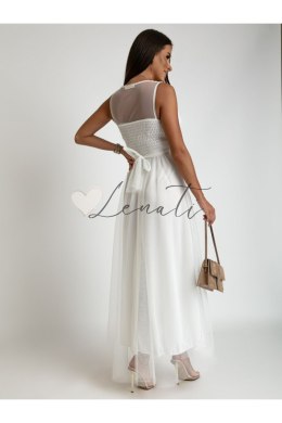 Biała maxi sukienka z tiulem