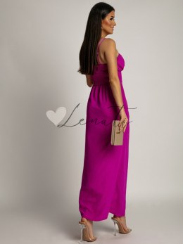 Asymetryczna sukienka na ramiączkach fioletowa