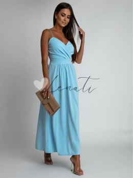 Maxi sukienka na ramiączkach niebieska AZRHP5899