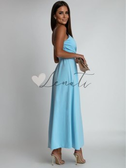 Maxi sukienka na ramiączkach niebieska AZRHP5899