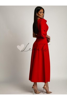 Maxi sukienka z asymetrycznym dekoltem czerwona