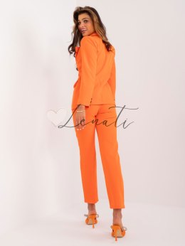 Pomarańczowy garnitur elegancki komplet z marynarką