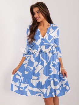 Niebieska wiskozowa sukienka z printem SUBLEVEL