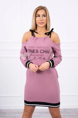 Sukienka Tres Chic ciemno różowa