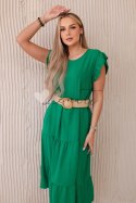 Sukienka z falbankami zielona
