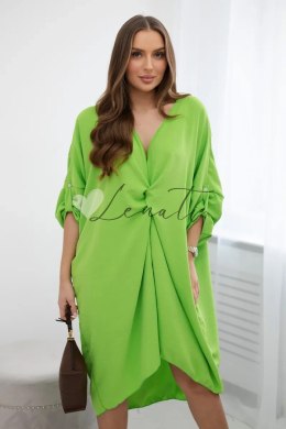 Sukienka oversize z dekoltem V jasno zielona