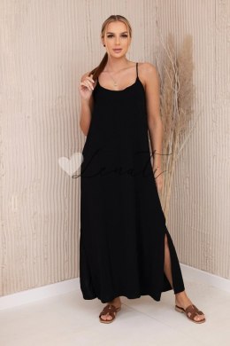 Sukienka długa na ramiączka czarna