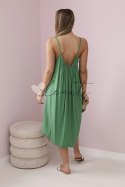 Sukienka z wiskozy na ramiączkach zielona