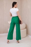 Spodnie z wiskozy z szeroką nogawką zielone
