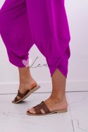 Spodnie z szeroką nogawką i kieszeniami ciemno fioletowe