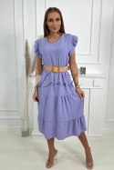Sukienka z falbankami jasno fioletowa
