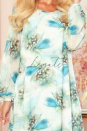 HANNAH szyfonowa sukienka z dekoltem na plecach - niebieskie WAŻKI Numoco